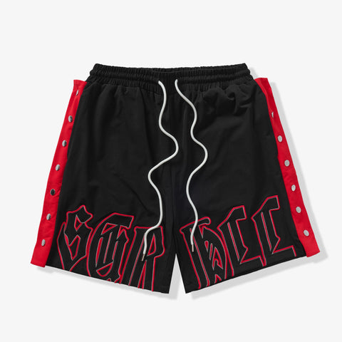"Magnolia" Snap Shorts (red/black)