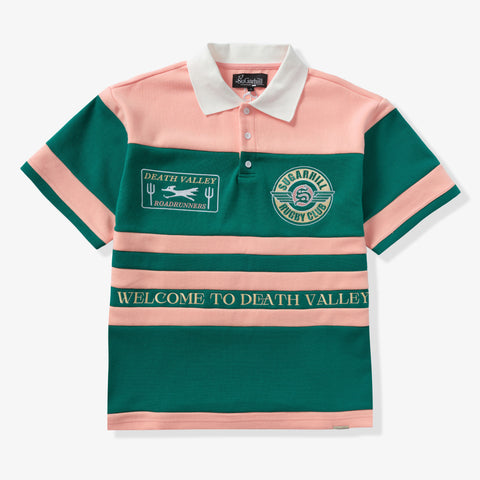 "Roadrunners" Box-Fit Rugby Polo (green/orange)