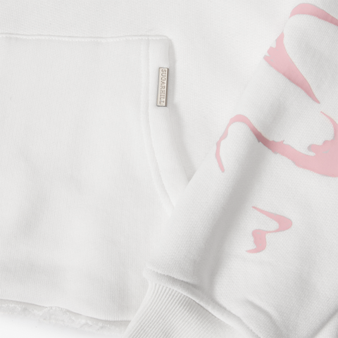 "Blade" Raw Hem Hoodie (white)