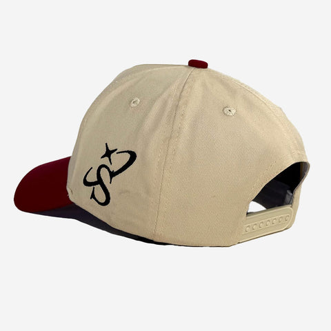 "Horsepower" Snapback (ivory/maroon)