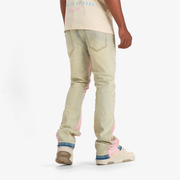 "Vapor" Stacked Jeans (cloud/suede)