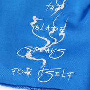 "Katana" Raw Hem Zip Hoodie (blue)