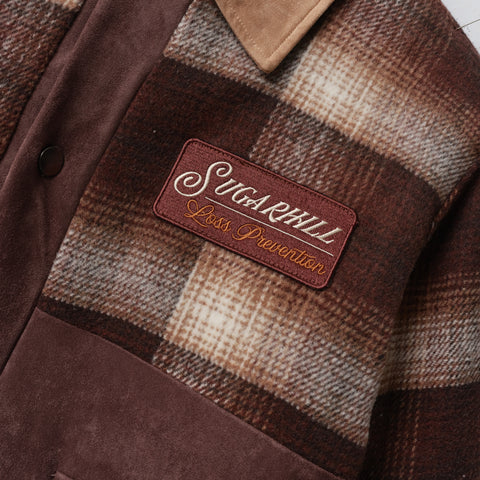 "Australia" Jacket (brown suede/plaid)