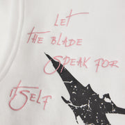 "Blade" Raw Hem Hoodie (white)