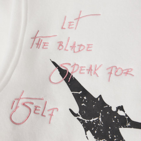 "Blade" Raw Hem Hoodie (white)