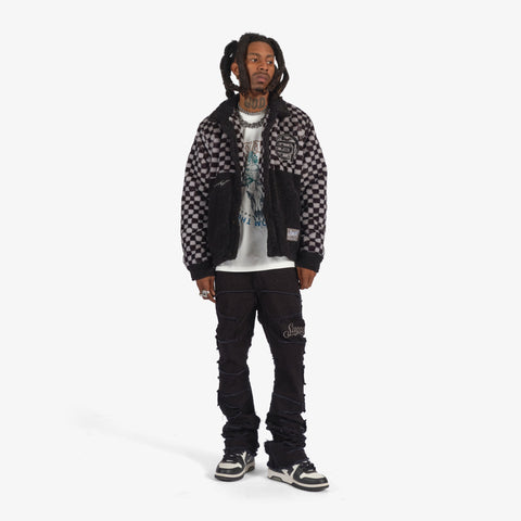 "Cottonwood" Sherpa Jacket (black/gray)