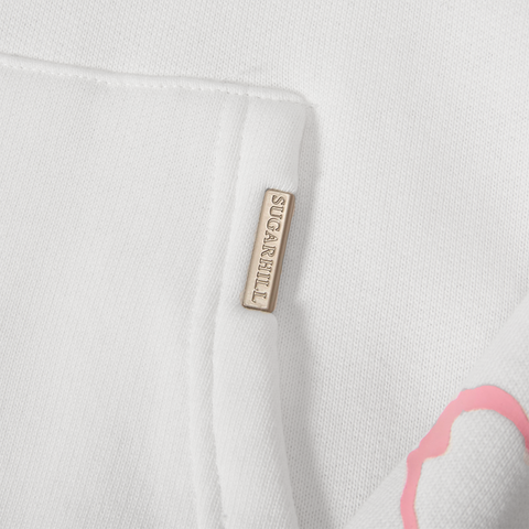 "Blade" Raw Hem Hoodie (white)