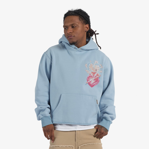 "Fallen" Cropped Hoodie (baby blue)