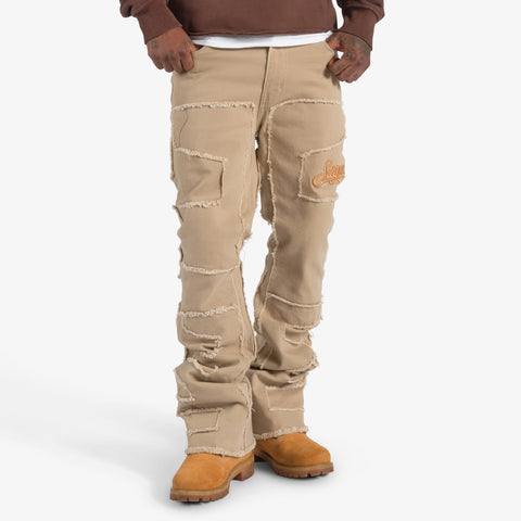 "Doom" Stacked Jeans (latte)