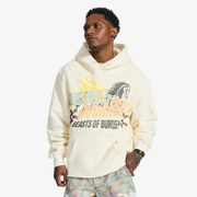 "Beast Of Burden" Raw Hem Hoodie (cream)