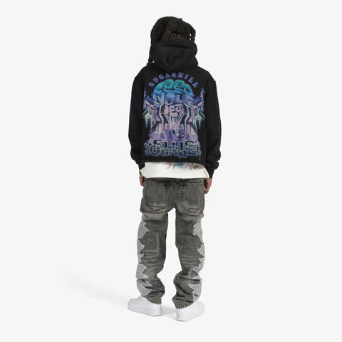 "Hellish" Cropped Hoodie (black vintage)