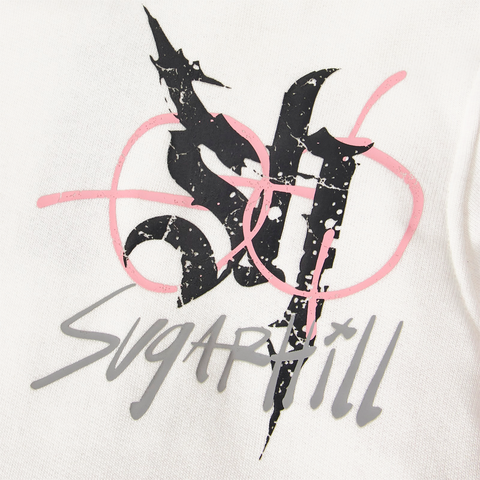 "Blade" Raw Hem Hoodie (white)