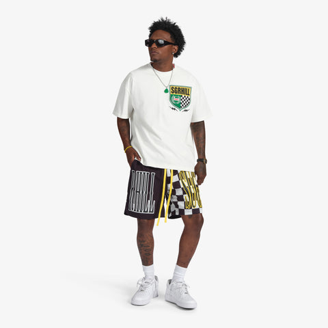 "Lewis" Polyester Shorts (black/white)