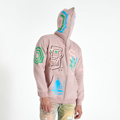 "Above" Full-Zip Hoodie (rose mauve)