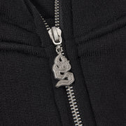 "Katana" Raw Hem Full Zip Hoodie (black)