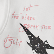 "Blade" Raw Hem Hoodie (white)