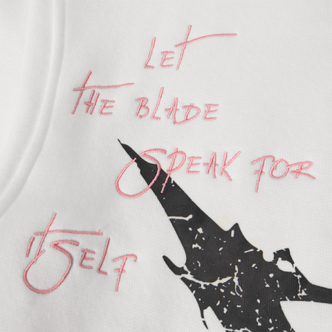 "Blade" Raw Hem Hoodie (white)
