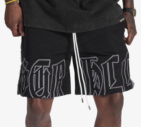 "Magnolia" Snap Shorts (black/white)