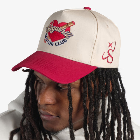 "Motor Club" Twill Hat (red/cream)