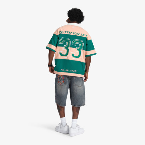"Roadrunners" Box-Fit Rugby Polo (green/orange)