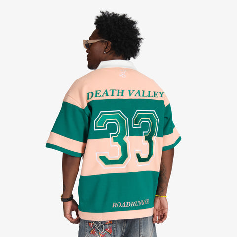 "Roadrunners" Box-Fit Rugby Polo (green/orange)
