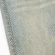 "Burn Pit" Rhinestone Stacked Jeans (cloud)