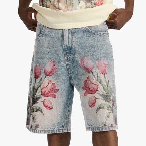 "Heavens Gate" Jorts (light wash)