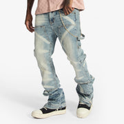 "Temple" Stacked Jeans (wheat contrast)