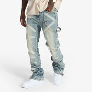 "Temple" Stacked Jeans (wheat contrast)