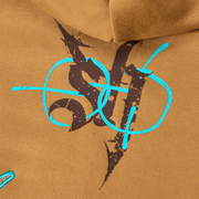 "Katana" Raw Hem Zip Hoodie (cedar)