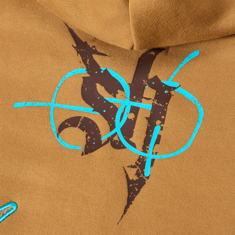 "Katana" Raw Hem Zip Hoodie (cedar)