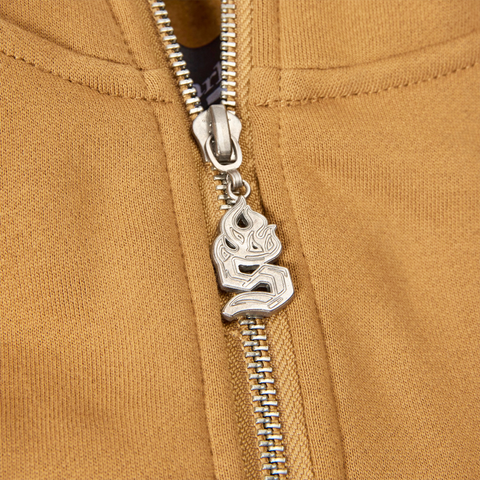 "Katana" Raw Hem Zip Hoodie (cedar)