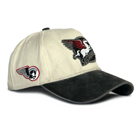 "Passenger" Washed Strapback (ivory/black)