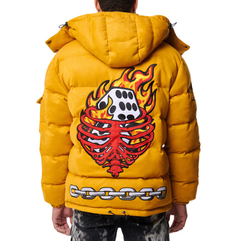 ALL IS LOST SUEDE PUFFER (MUSTARD)