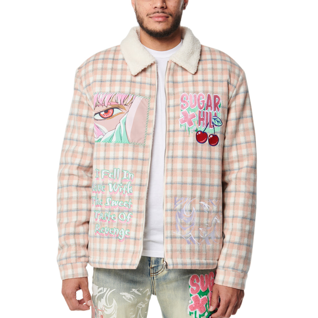 REVENGE SHERPA JACKET (PINK PLAID) – Sugarhill