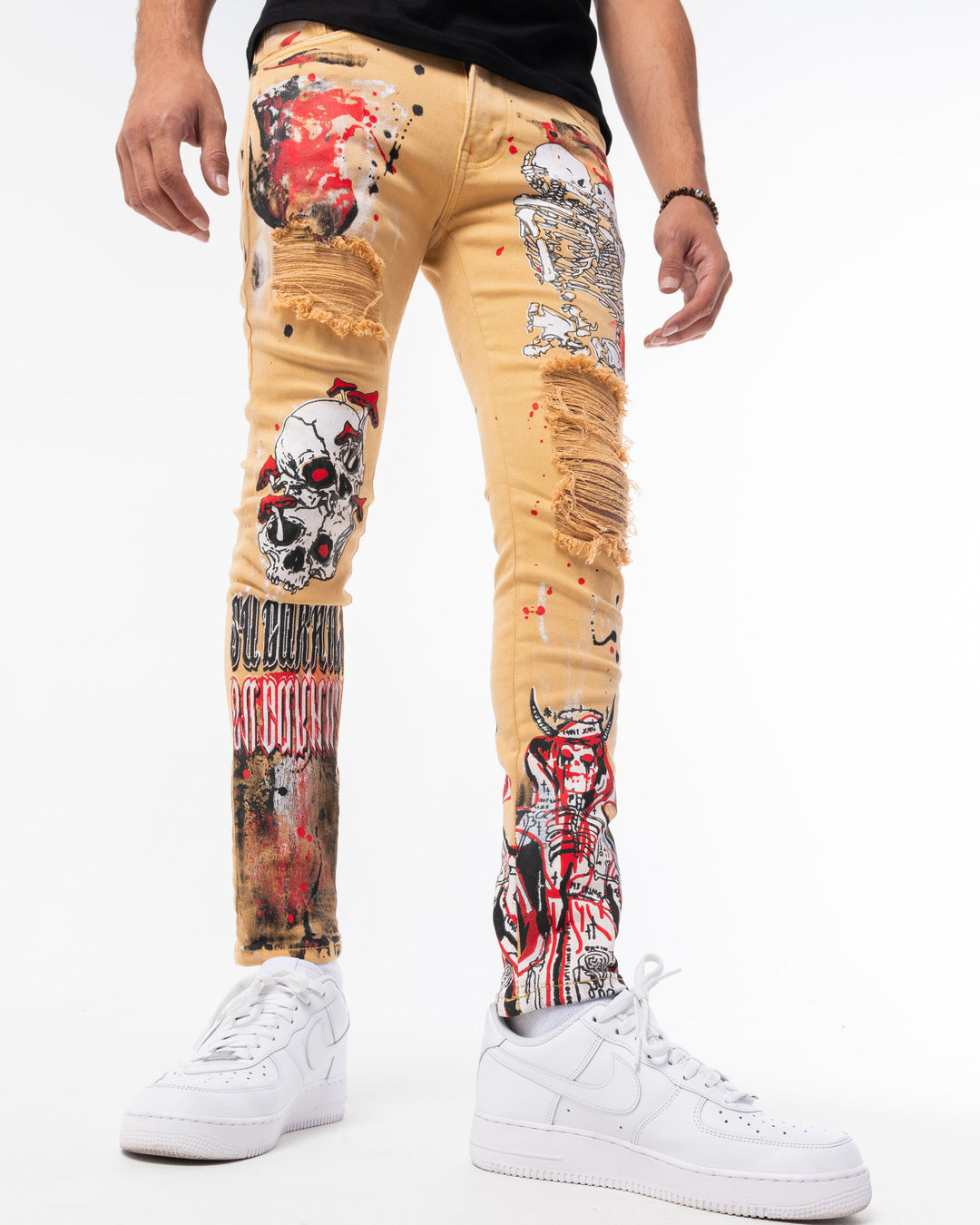 MODERN HELL JEANS (KHAKI PAINT) – Sugarhill