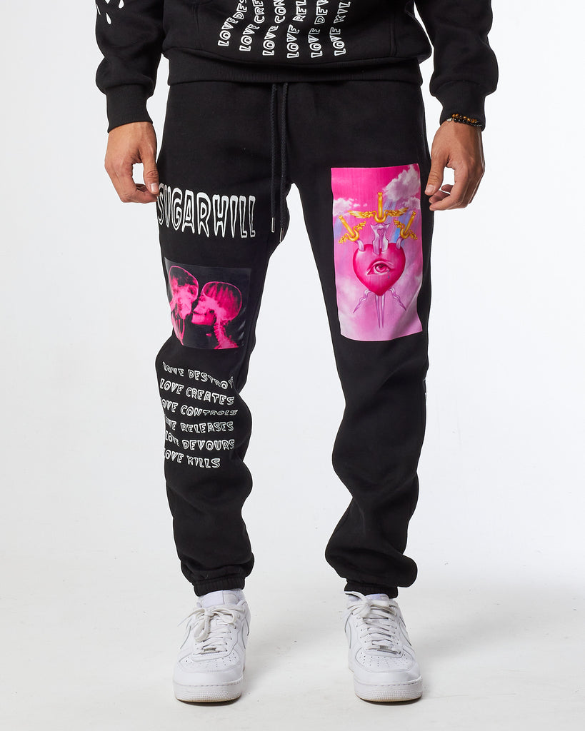 LOVE KILLS SWEATPANTS (BLACK) - Main Image