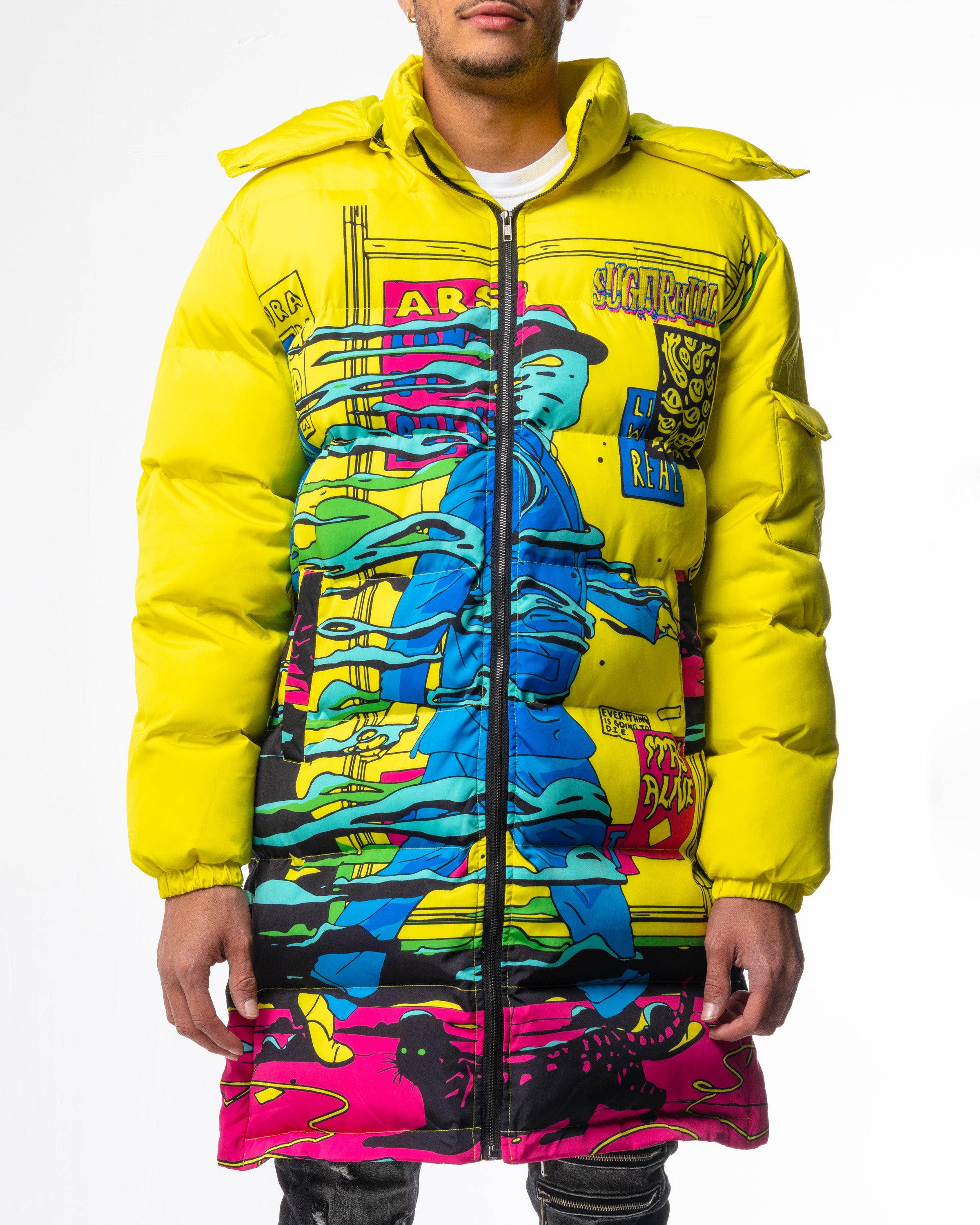 Sugarhill's HERRINGBONE OMBRE OMBRE OMBRE DOWN JACKET (PINK