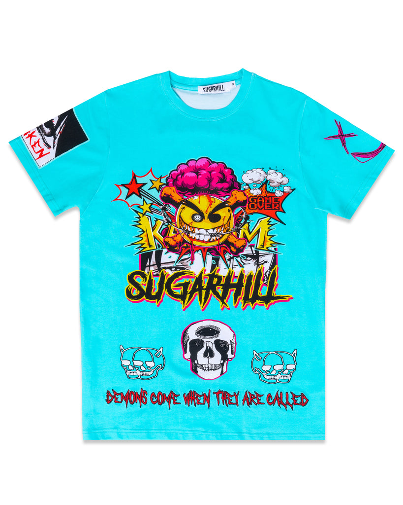 DEMONS T-SHIRT (AQUA) – Sugarhill