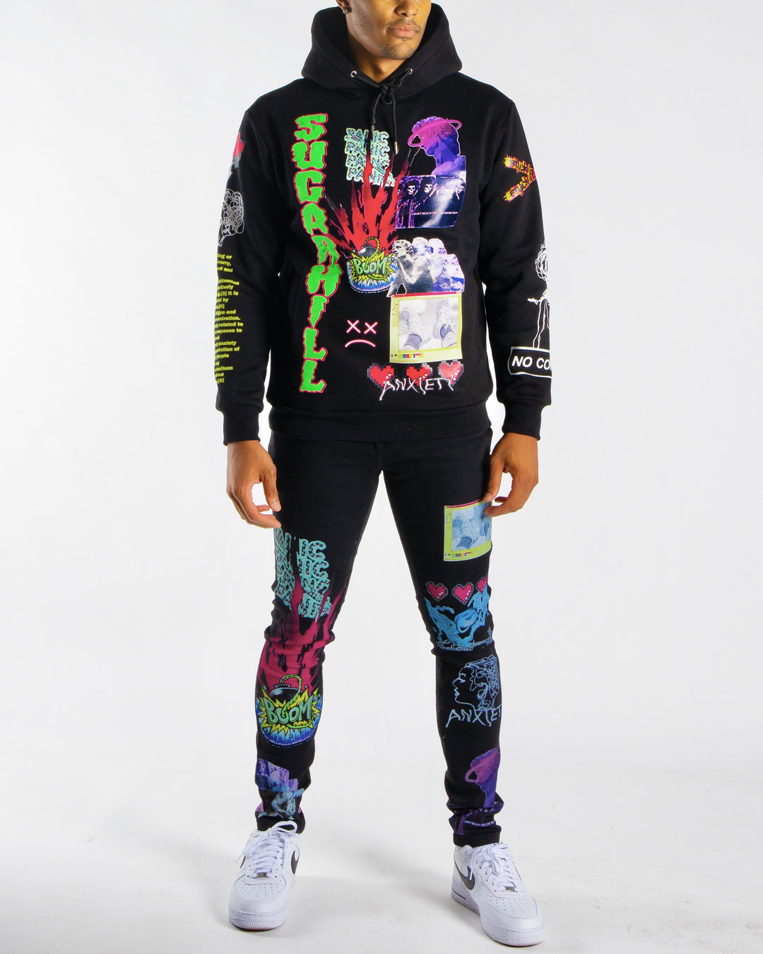 ANXIETY BLACK HOODIE – Sugarhill