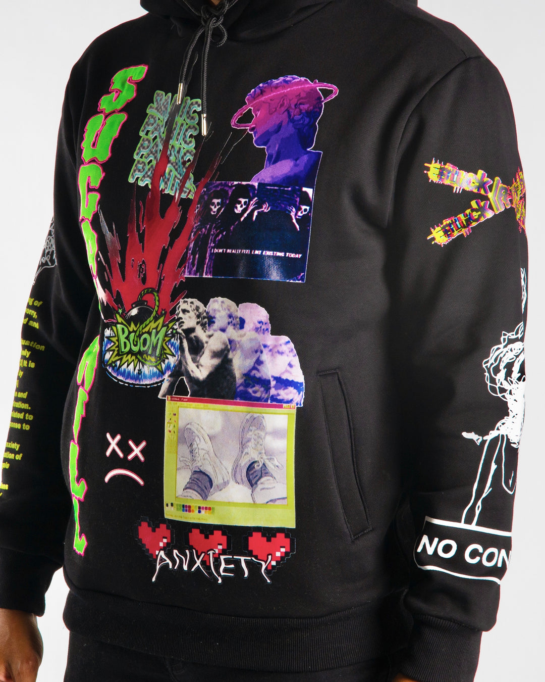 ANXIETY BLACK HOODIE – Sugarhill