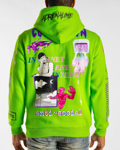 ANXIETY LIME GREEN HOODIE