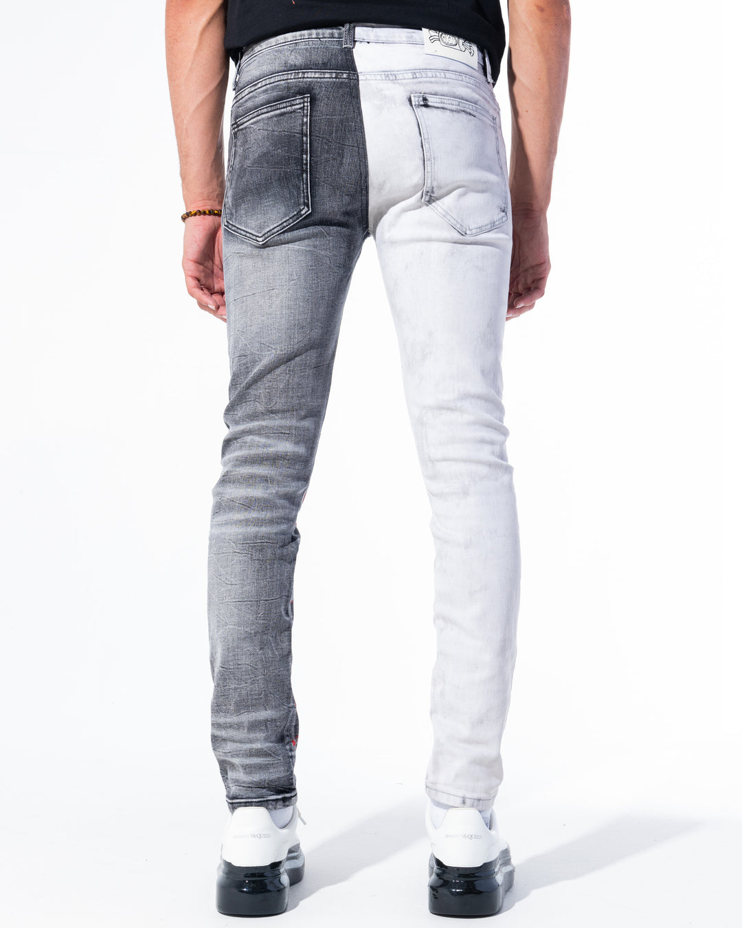 【Anyone more】[Plan] Chamber Hem Snap Washing 2Way Denim PT KanCan Mid-Rise Medium Wash Flare Jeans with Floral Print