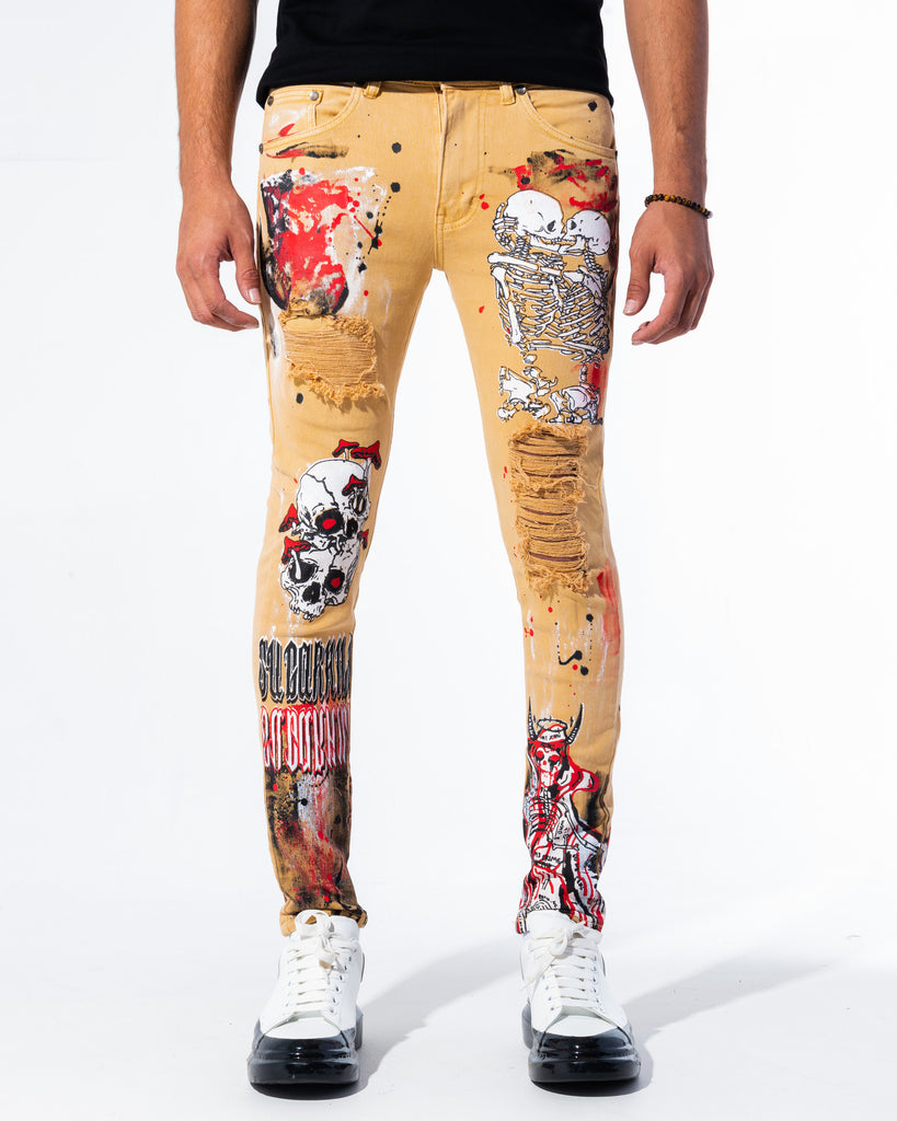 MODERN HELL JEANS (KHAKI PAINT) – Sugarhill