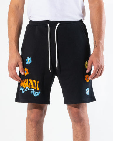 GROOVY SHORTS (BLACK FRENCH TERRY)