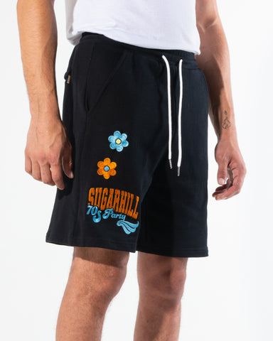 GROOVY SHORTS (BLACK FRENCH TERRY)