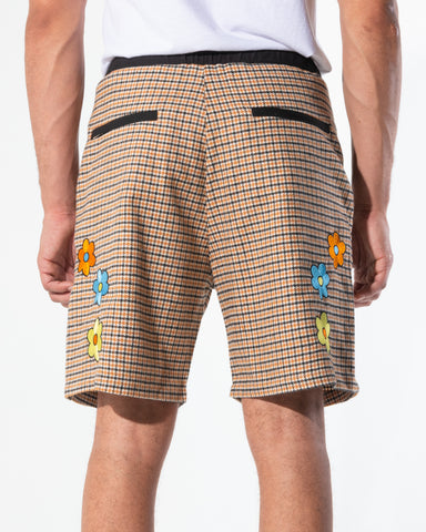 GROOVY SHORTS (BROWN PLAID)