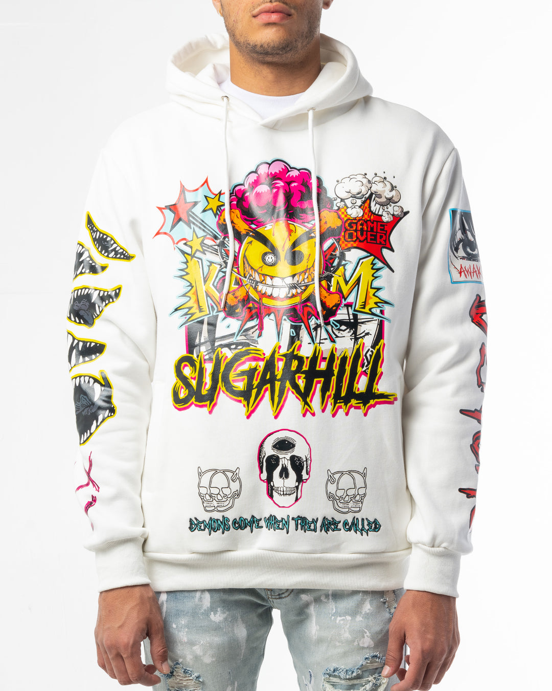 DEMONS HOODIE (WHITE) – Sugarhill