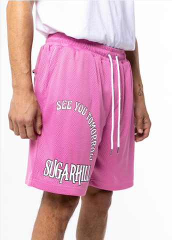 SEE YOU LATER MESH SHORTS (PINK)