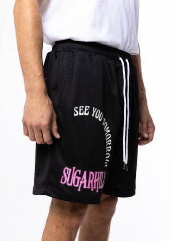 SEE YOU LATER MESH SHORTS (BLACK)